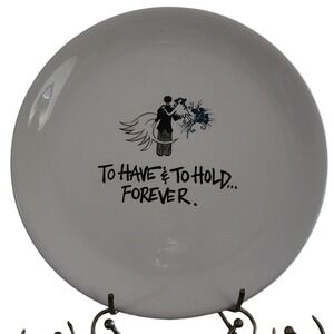 Magnolia Lane Wedding Plate 11.75" White Glossy To Have Hold Forever Collector